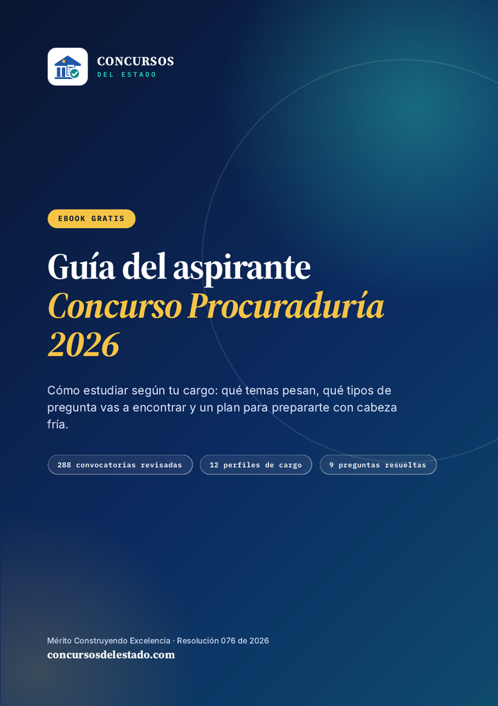 Portada del ebook Guía del aspirante, concurso Procuraduría 2026